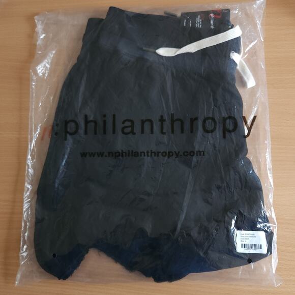 n:PHILANTHROPY Coco destroyed distressed sweat shorts in vintage black Sz L NEW - Picture 9 of 10